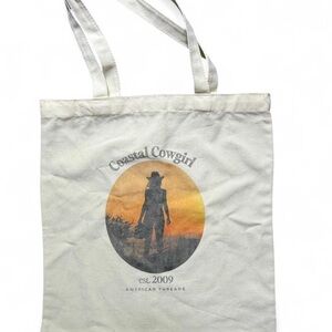 AMERICAN THREADS Coastal Cowgirl canvas tote bag  Like new condition. 14”x15”